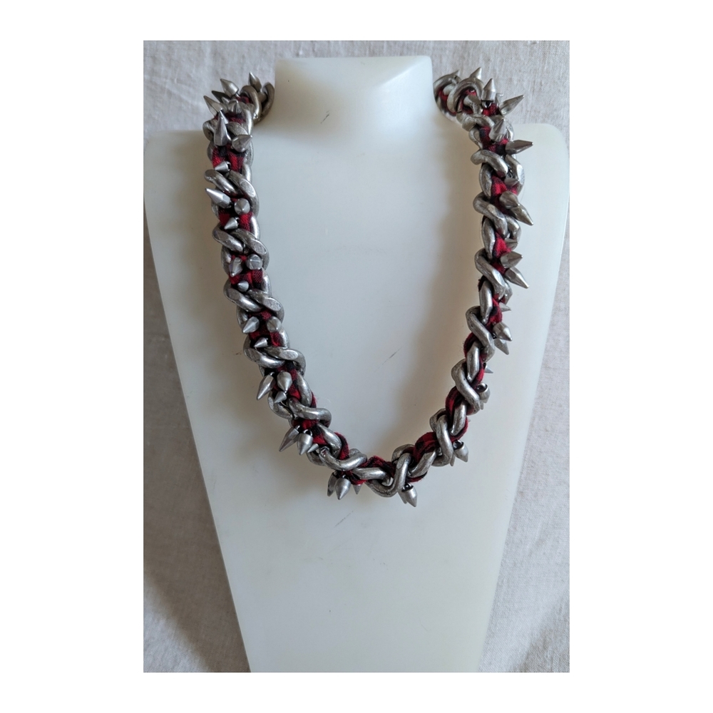 Zara Spiked Metal Chain Link Necklace